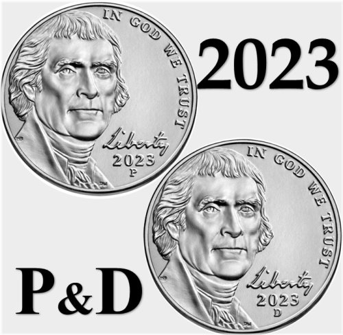 2023 P and D Jefferson Nickel Uncirculated Coin Set