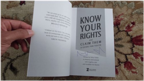 Angelina Jolie Autographed 'Know Your Rights' Paperback Book