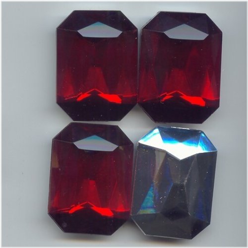 Ruby Octagon Faceted Gems Set