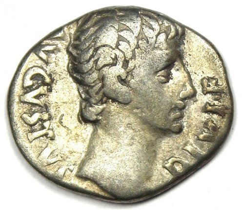 Silver Denarius of Octavian Augustus - 27 BC to 14 AD