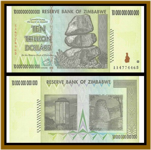 Trillion Dollar Zimbabwean Banknote - Authentic and Uncirculated with COA