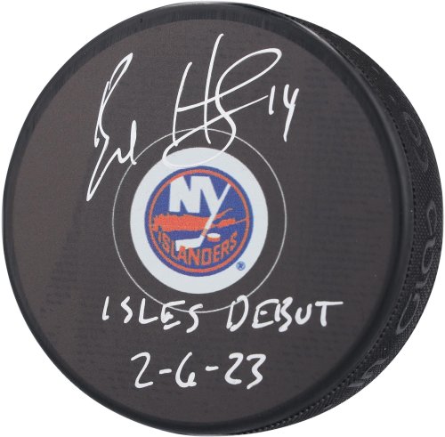 Autographed Bo Horvat Islanders Puck