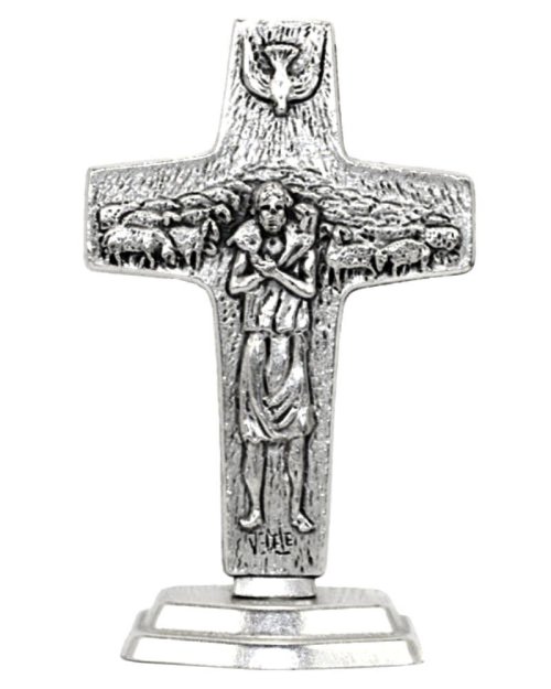 Italian-made Standing Cross with Pope Francis Vedele Pectoral Design