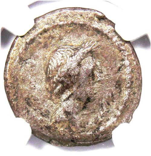 Julius Caesar Denarius - L. Mussidius Longus 42 BC - NGC VF Certified