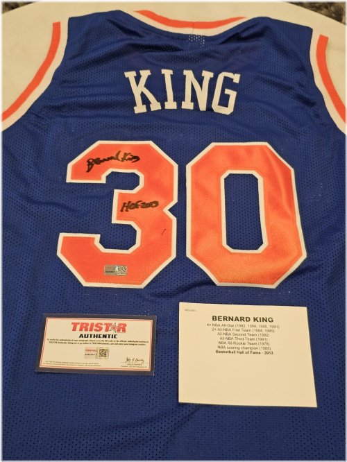 King's Blue HOF Jersey with Bernard King's Autograph