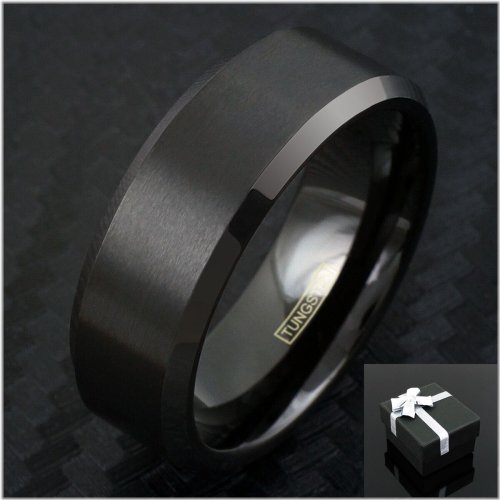 Midnight Brush Wedding Band