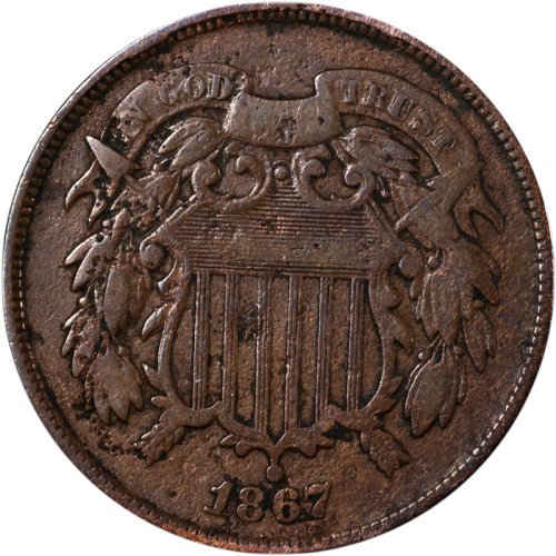 1867 Doubled Die Obverse Two Cent Piece