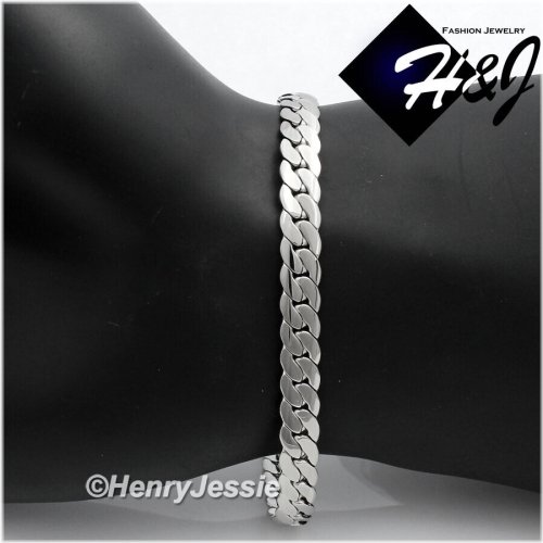 Silver Steel Link Chain Bracelet