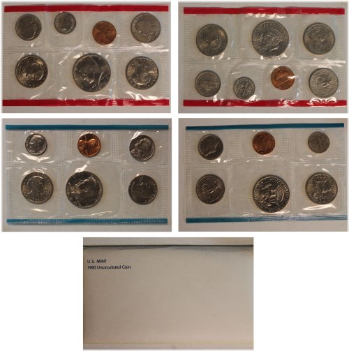 1980 US Mint Set with Susan B Anthony - 13 Coin Collection