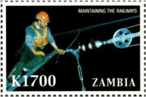 Zambia Worker Pulley Stamp