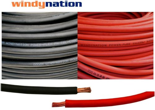 Red Black Copper Leads - 8 Gauge