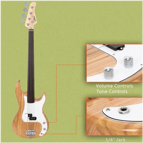 Burlywood Fretless 4-String Bass