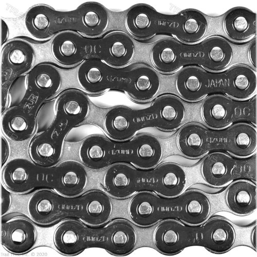 Jet Silver & Black Single-Speed Bike Chain