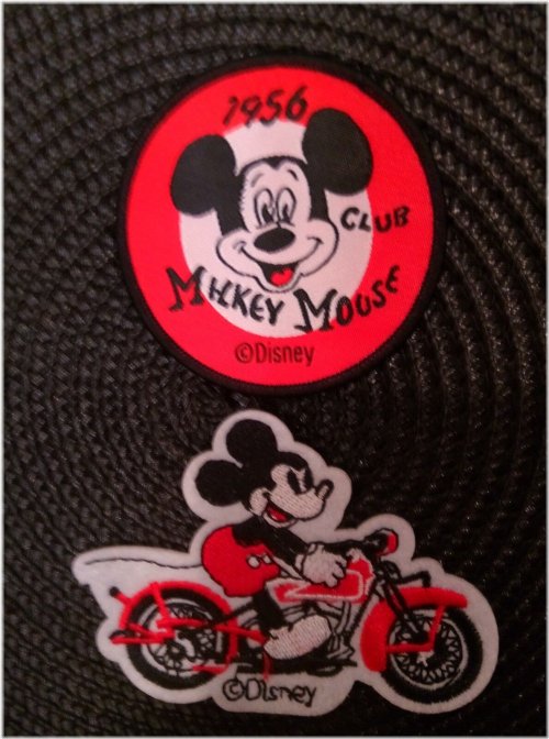 Vintage Disney Patch Set: Mickey Mouse Club & Motorcycle Mickey