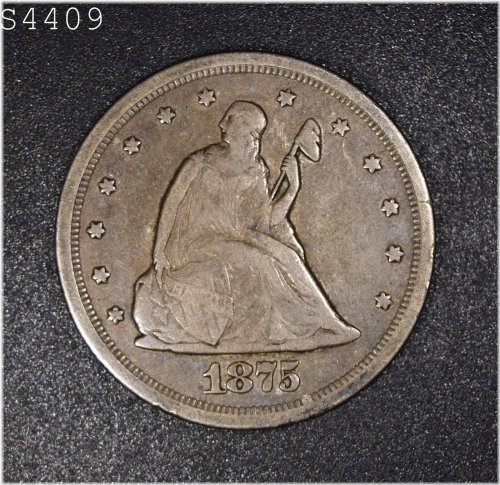 1875-S Liberty Seated Twenty Cent Piece in Very Fine Condition