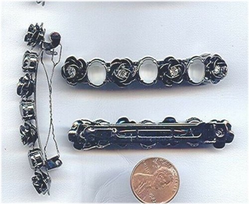 Hematite Crystal Flower Barrette