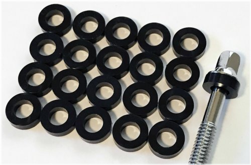 Drum Hardware Essentials - Black Nylon Tension Rod Washers (Pack of 20)