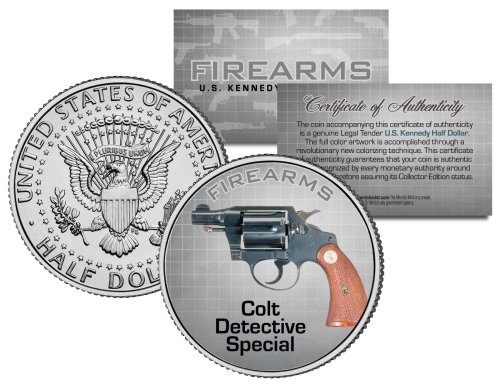 Kennedy Half Dollar with Colorized Colt Detective Special Design