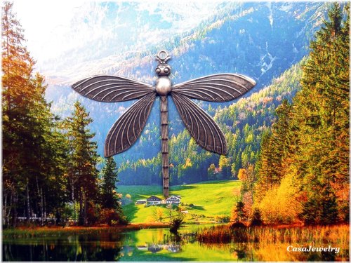 Dragonfly Sterling Silver Plated Finding