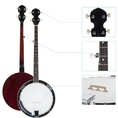 Harmonic Alloy 5-String Banjo with Adjustable Allen Wrench and Resonant Back