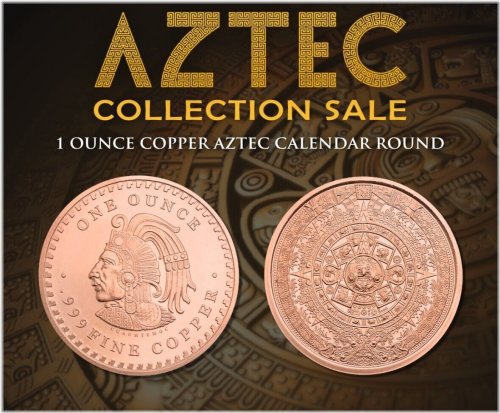 Aztec Calendar Copper Round