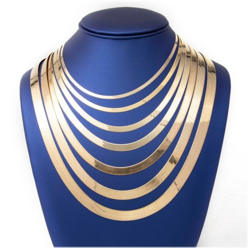 Golden Herringbone Chain Necklace