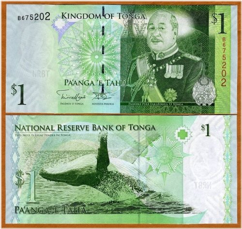 Whale Design Tongan Banknote