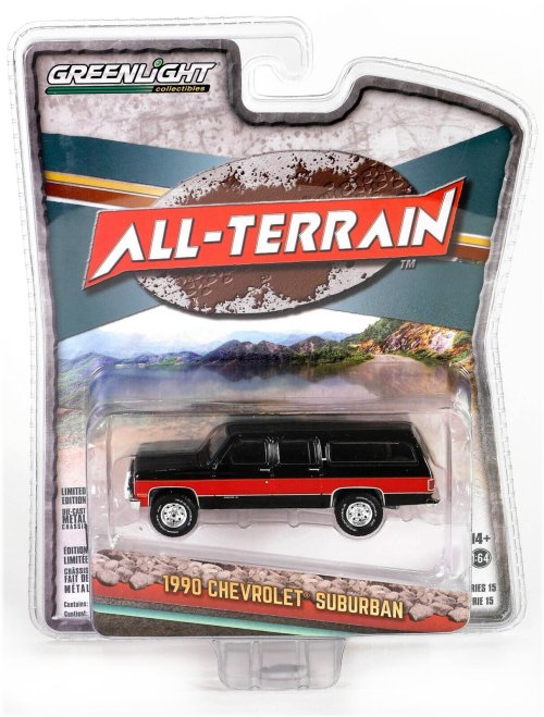 GreenLight Black & Red 1990 Chevrolet Suburban