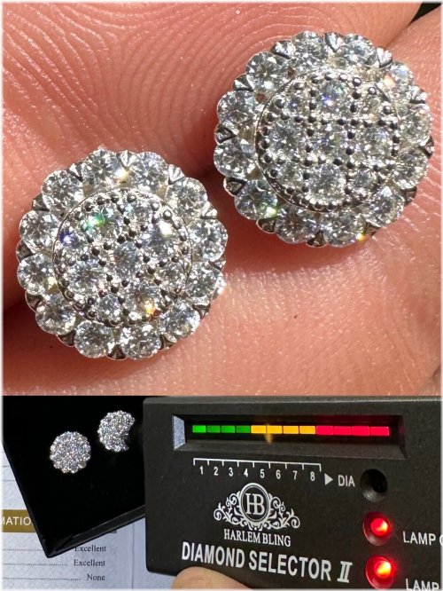 Clustered Silver Moissanite Studs