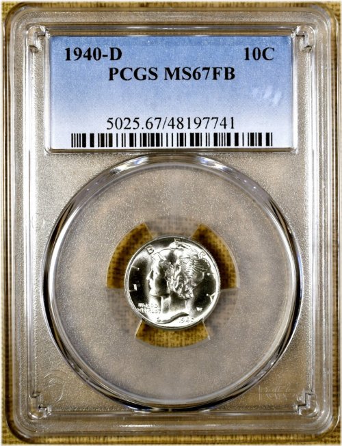 Blazing White 1940-D PCGS MS67 FB Dime