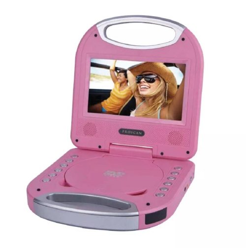 Portable Pink Handle DVD Player