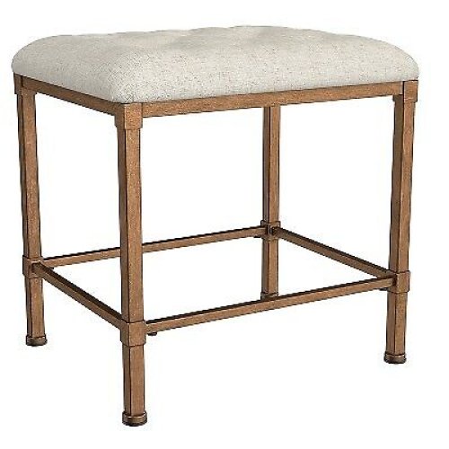 Golden Bronze Backless Vanity Stool