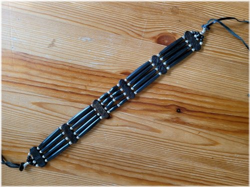 Four-Line Bone Choker Necklace with Tribal Inspiration