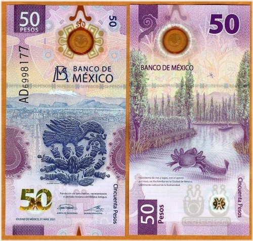 Redesigned Polymer 50 Pesos Banknote - 2021 Edition