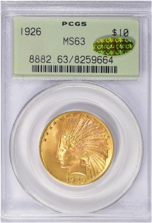 1926 Indian Head Gold Coin Grade MS 63
