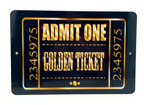 Golden Cinema Ticket Wall Art