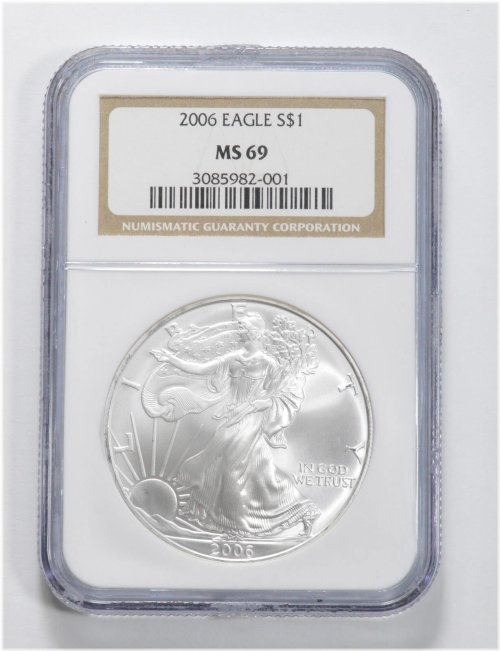 2006 American Silver Eagle NGC Brown Label - MS69