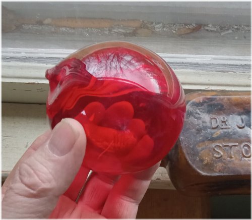 Ruby Red Hand Blown Glass Float Ball