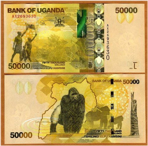 Gorilla 50,000 Shillings Note (2021) - Uganda