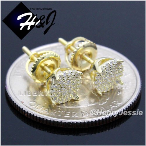 Icy Zirconia Gold Stud Earring