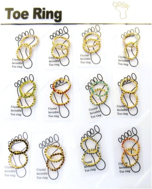 Golden Sparkle Toe Ring Set