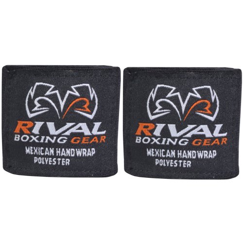 Black Mexican Style Handwraps - 200 Inches by Rival Boxing