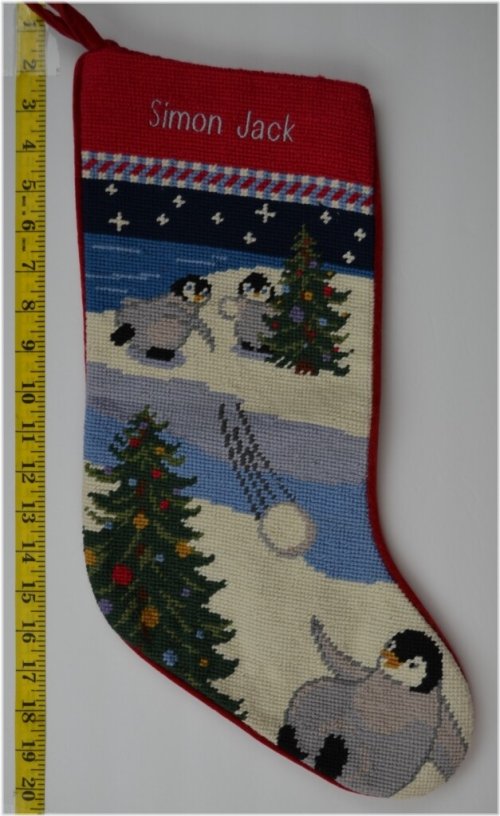 Arctic Needlepoint Monogrammed Christmas Stocking
