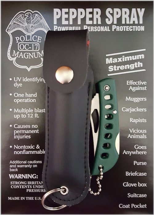 Magnum Defense Spray with Keychain Holster and Pocket Knife