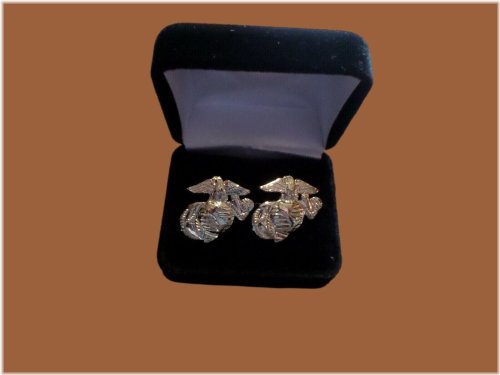 Marine Corps Emblem Cufflinks Set with Jewelry Box