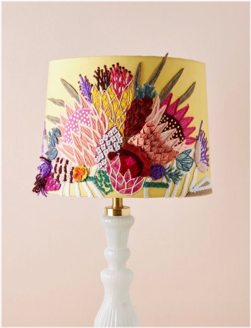 Sunny Garden Crewel Lamp Shade