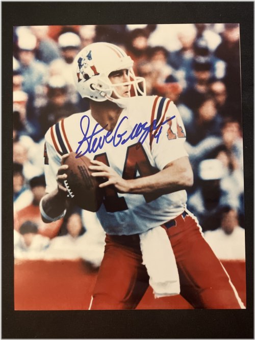 White Jersey Patriots Legend Signed Photo