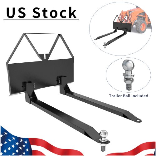 TerraForks 46 - Quick Tach Pallet Fork Attachment for Skid Steer Loaders and Tractors