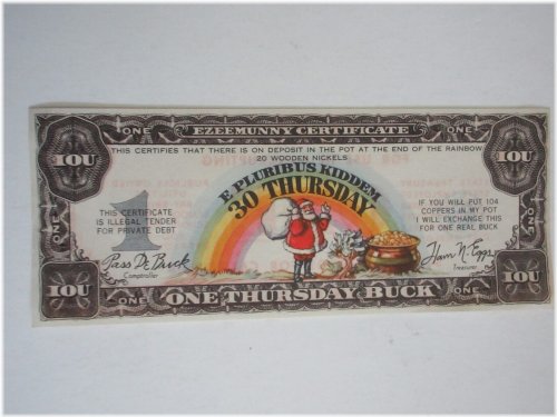 1938 Ezeemunny Certificate - One Thursday Buck