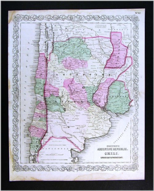 South American Territories Map - 1866 Colton Edition